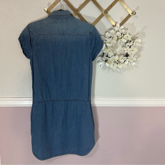 PAIGE Denim Mila Drop-Waist Denim Shirt Dress - Size Small - Picture 8 of 10